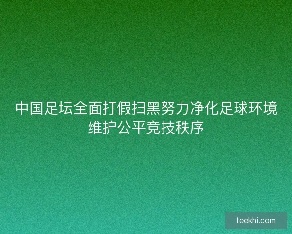中国足坛全面打假扫黑努力净化足球环境维护公平竞技秩序 中国足坛全面打假扫黑努力净化足球环境维护公平竞技秩序